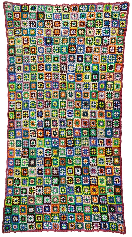 Photo: The Elder Statesman Multicolor Cashmere Hand Crochet Mixer Blanket