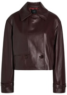 Joseph Blaise Cropped Leather Jacket Plum