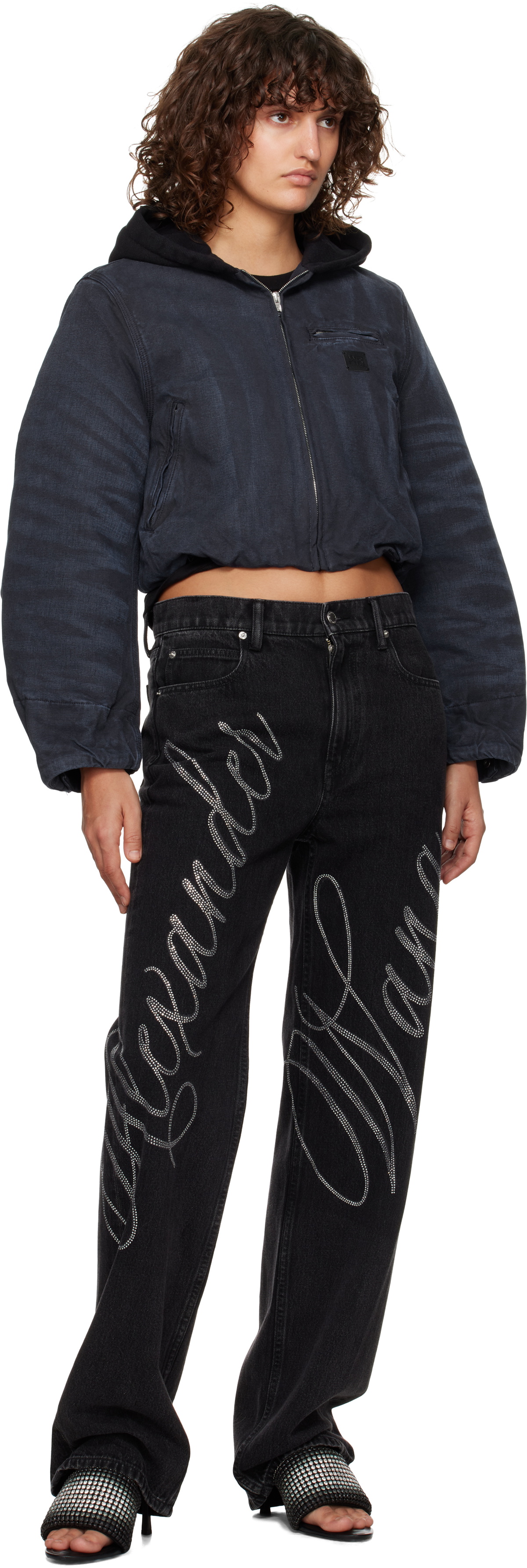 ジャケット・アウター T by Alexander Wang navy wool coat XS alexanderwang.t Navy Padded Zip-Up Hooded Jacket alexanderwang.t