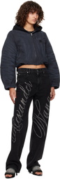 alexanderwang.t Navy Padded Zip-Up Hooded Jacket