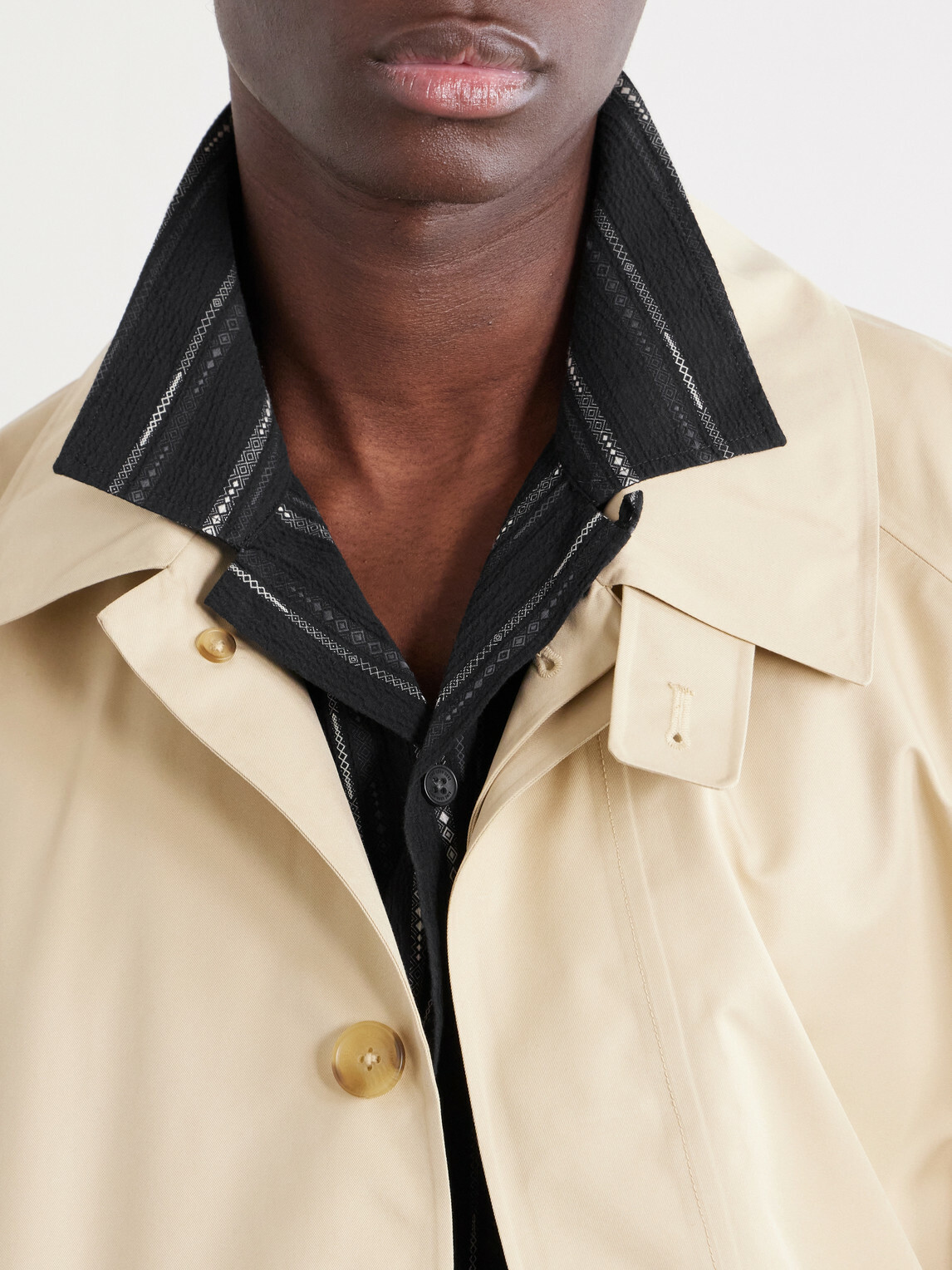 Aimé Leon Dore - Camp-Collar Striped Cotton-Blend Jacquard Shirt - Black