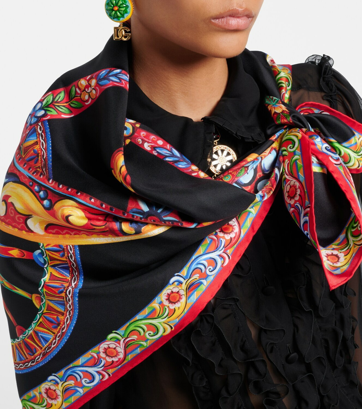 Dolce&Gabbana Carretto silk twill scarf