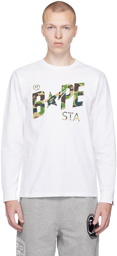 BAPE White ABC Camo Long Sleeve T-Shirt