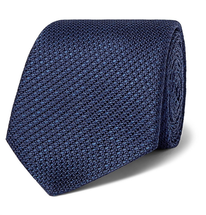 Photo: Canali - 8cm Woven Silk Tie - Navy