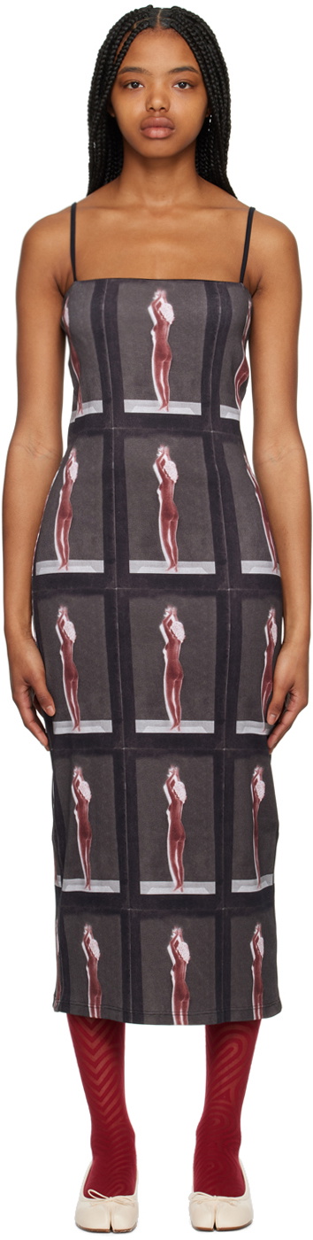 ELLISS Gray 'The Lady in Red' Maxi Dress