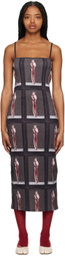 ELLISS Gray 'The Lady in Red' Maxi Dress