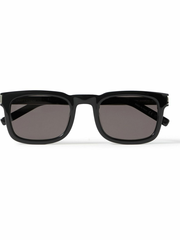 Photo: SAINT LAURENT - Square-Frame Acetate and Silver-Tone Sunglasses