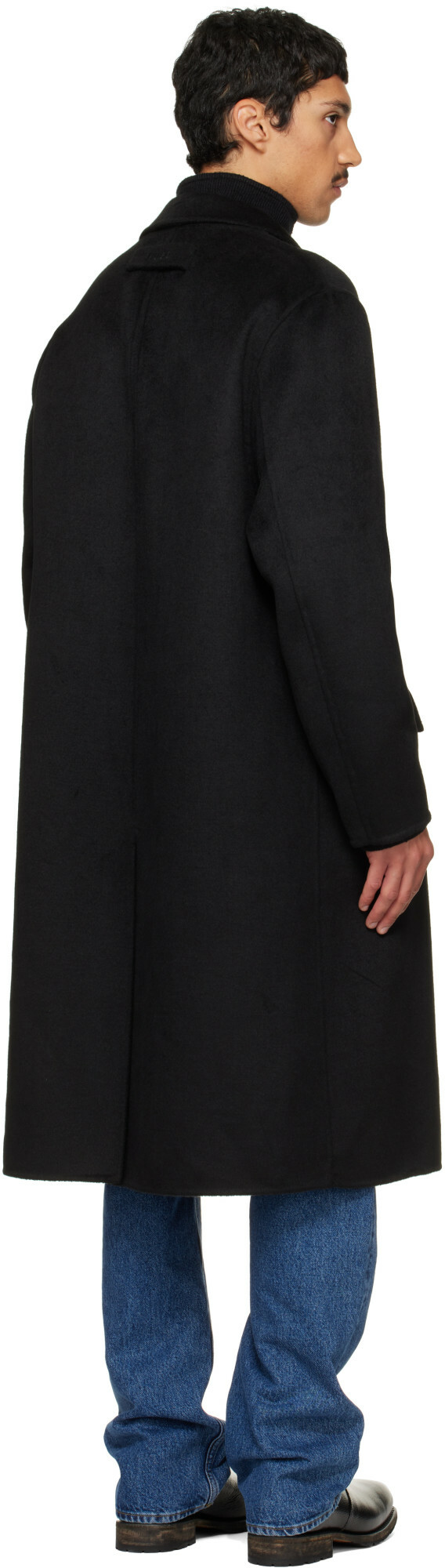 Hugo Black Melton Long Coat