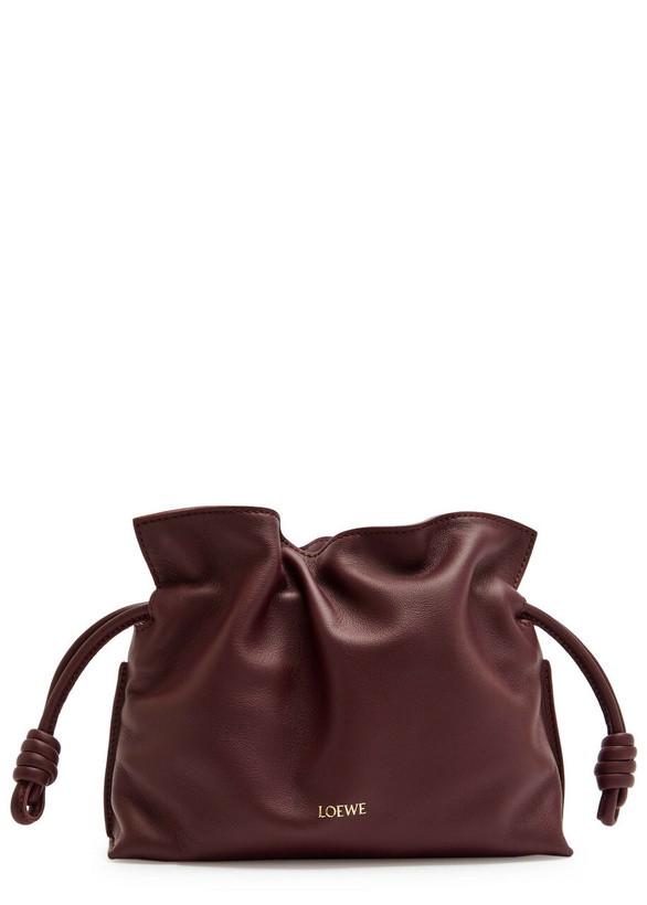 Photo: Loewe Flamenco Mini Leather Clutch - Burgundy - One Size