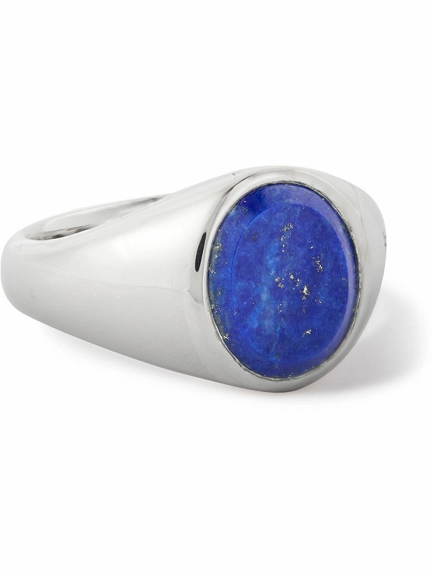 Photo: Tom Wood - Lizzie Rhodium-Plated Silver Lapis Ring - Silver