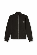Diesel Wweatshirt with mock neck and metallic Oval D - Sweaters Mens in Black