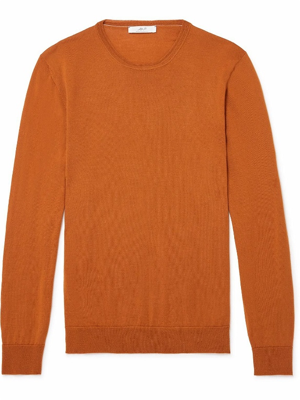 Photo: Mr P. - Slim-Fit Merino Wool Sweater - Orange