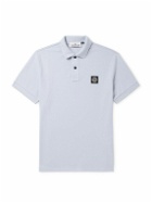 Stone Island - Logo-Appliquéd Cotton-Blend Piqué Polo Shirt - Blue