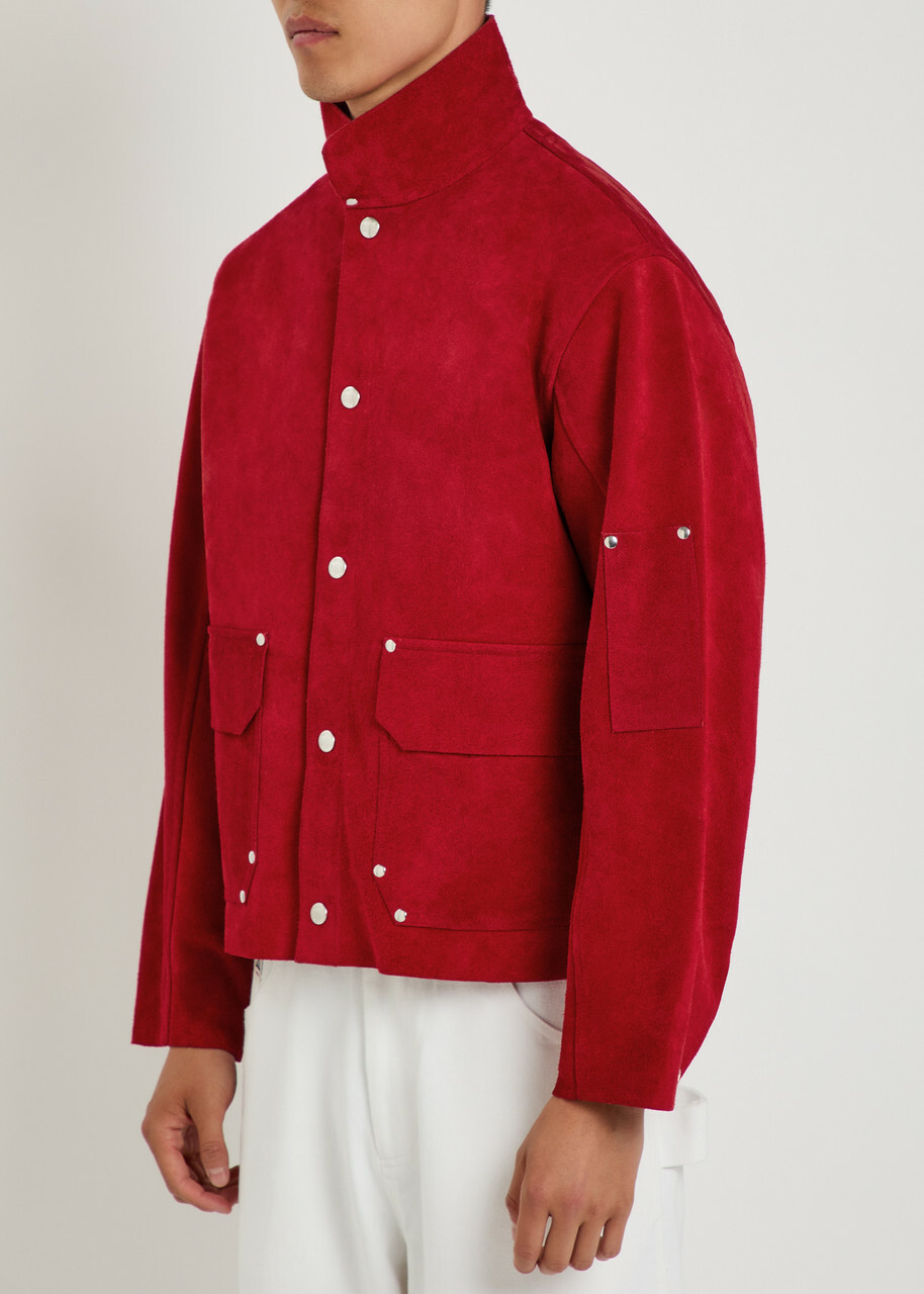 Bode Welding Suede Jacket Red