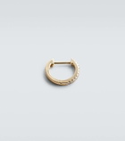 Mateo 14kt gold single hoop earring with diamonds and freshwater pearl