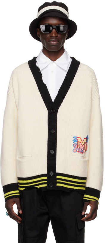 Photo: Marni Off-White Distressed Patch Cardigan