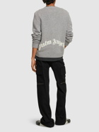 PALM ANGELS - Curved Logo Wool Blend Sweater