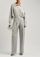 Norma Kamali Matte Satin Bodysuit Light Grey