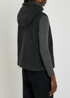 Eileen Fisher Hooded Bouclé Vest Charcoal
