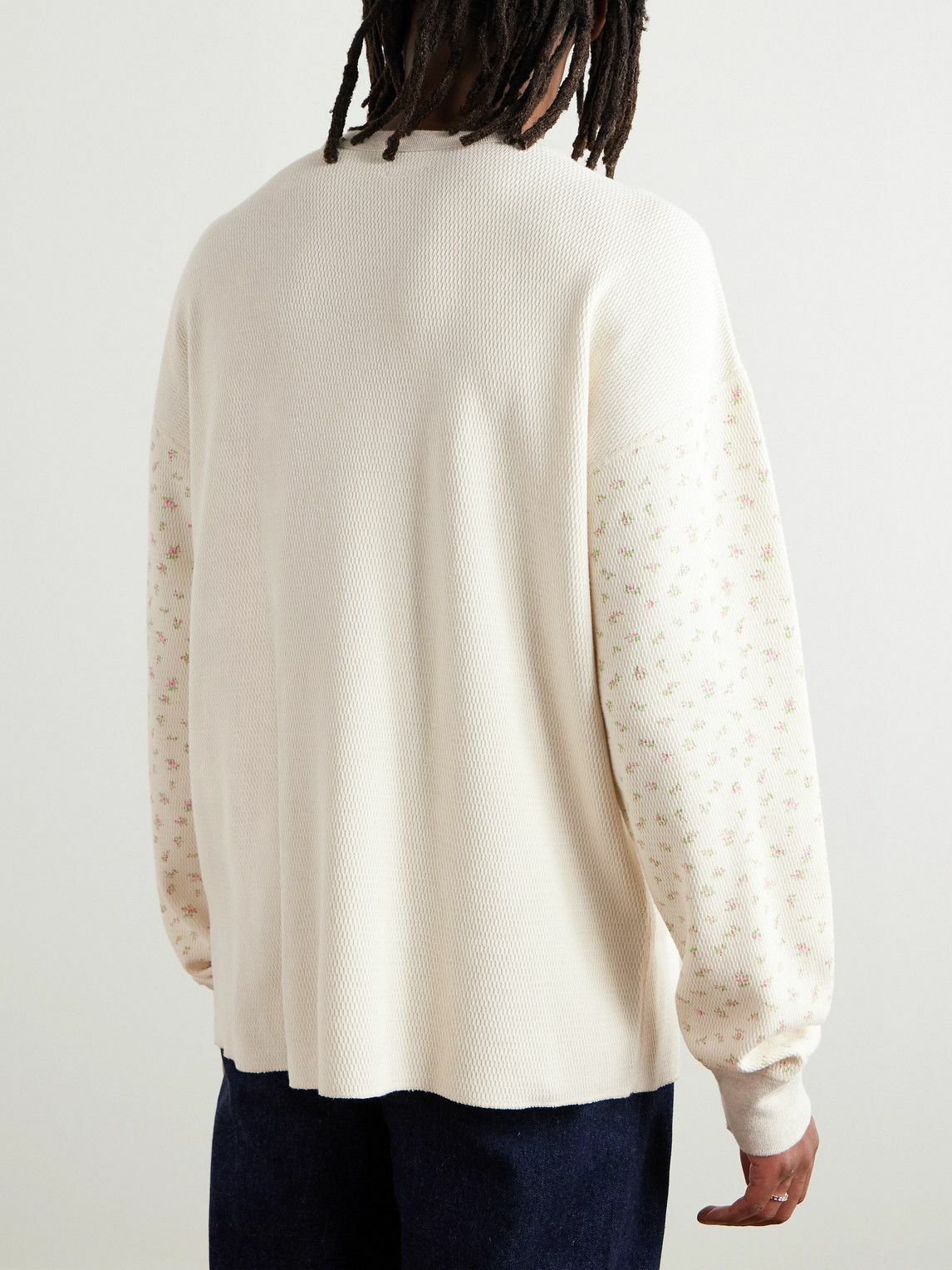 KAPITAL - Logo-Embroidered Printed Waffle-Knit Cotton-Jersey T