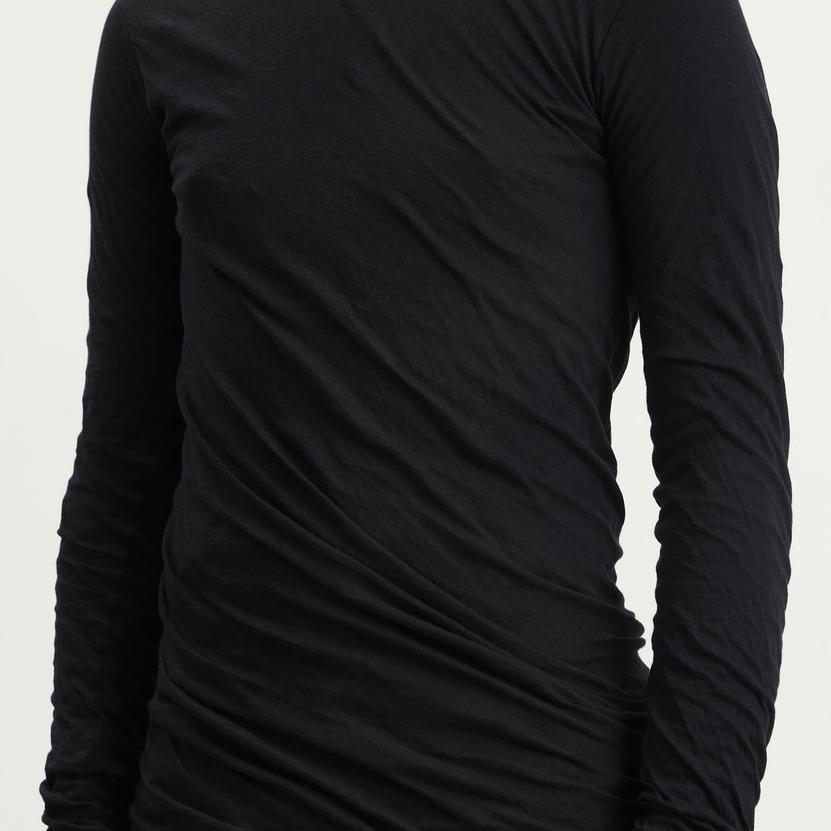 Rick Owens Men's Double Layer Long Sleeve T-Shirt in Black