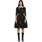 SHUSHU/TONG Navy Corset Waist Off-Shoulder Midi Dress