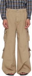 ERL Beige Logo Patch Cargo Pants