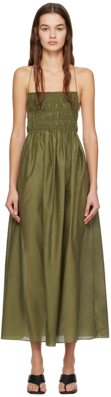 Photo: Matteau Green Shirred Maxi Dress
