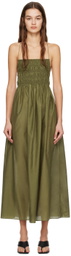 Matteau Green Shirred Maxi Dress