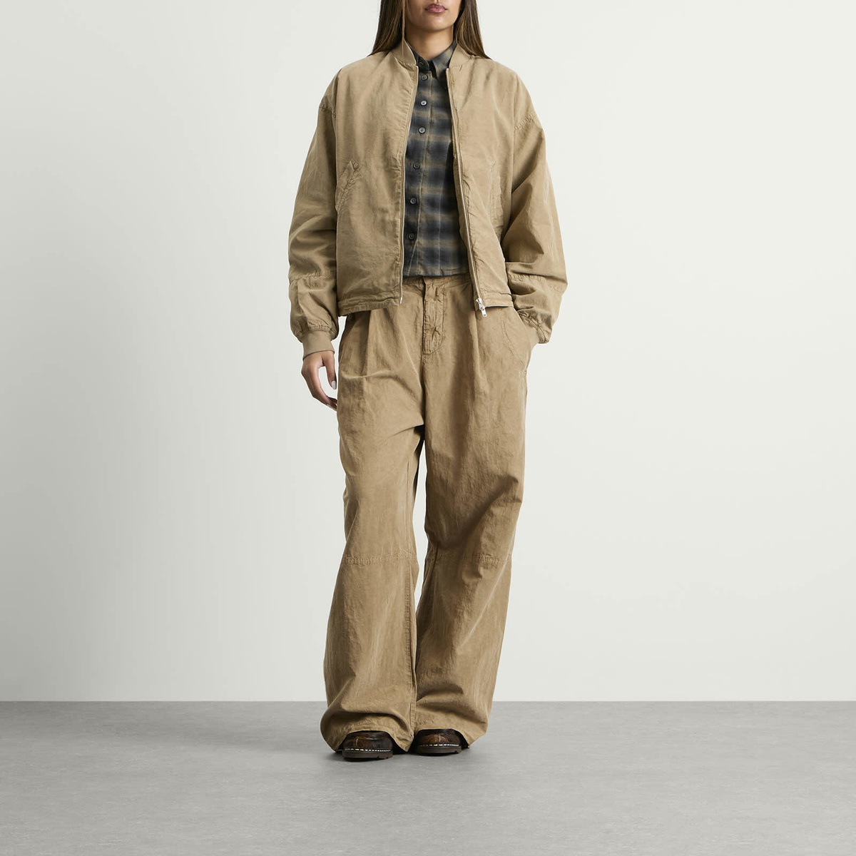 YMC Women's Dropout Trousers in Taupe