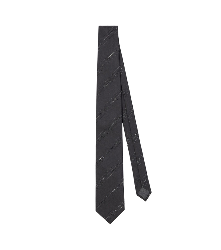 Photo: Brunello Cucinelli Striped silk and cotton tie