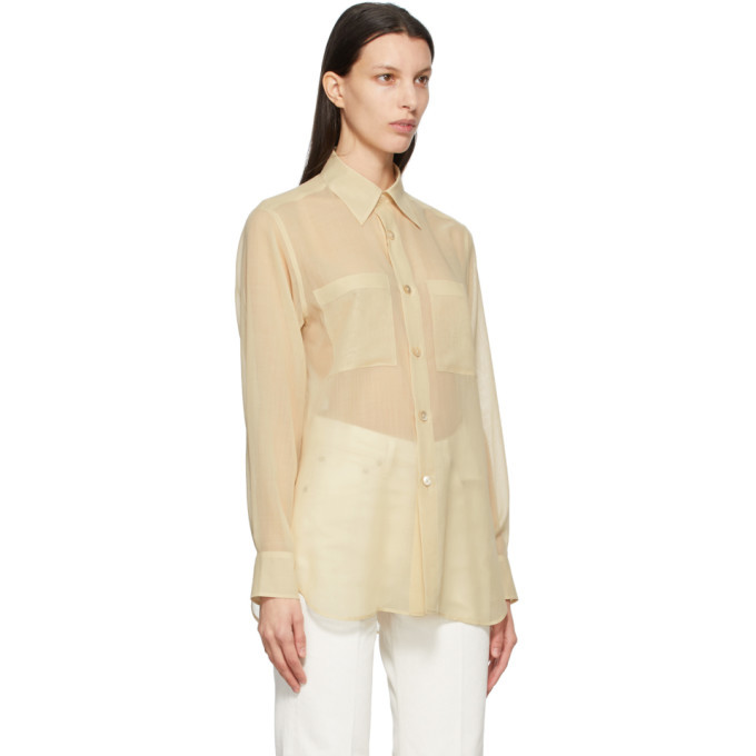 AURALEE Beige Wool Sheer Shirt Auralee