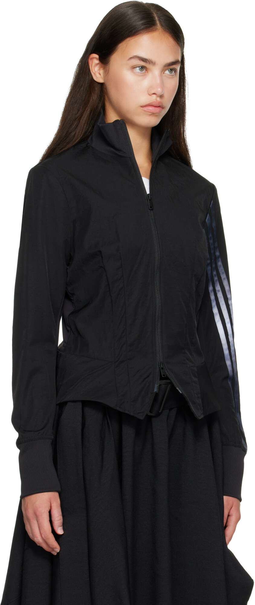 Y-3 Black Gradient 3-Stripes Nylon Track Jacket