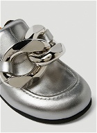 Chain Loafer Mules in Silver