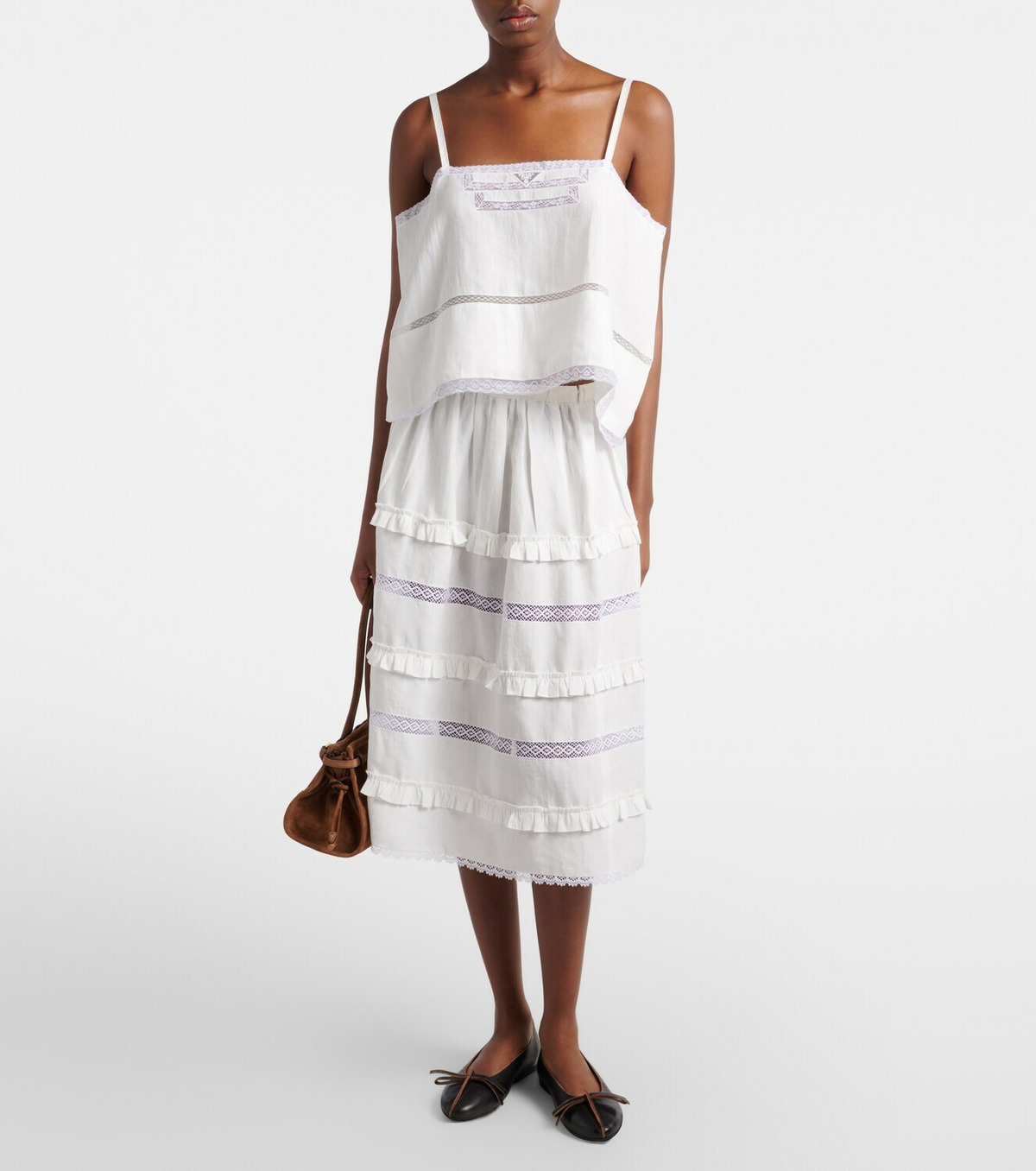 Prada Linen midi skirt