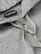 TOM FORD - Brushed Cashmere-Jersey Zip-Up Hoodie - Gray