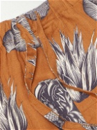 Desmond & Dempsey - Tapered Printed Linen Pyjama Trousers - Orange
