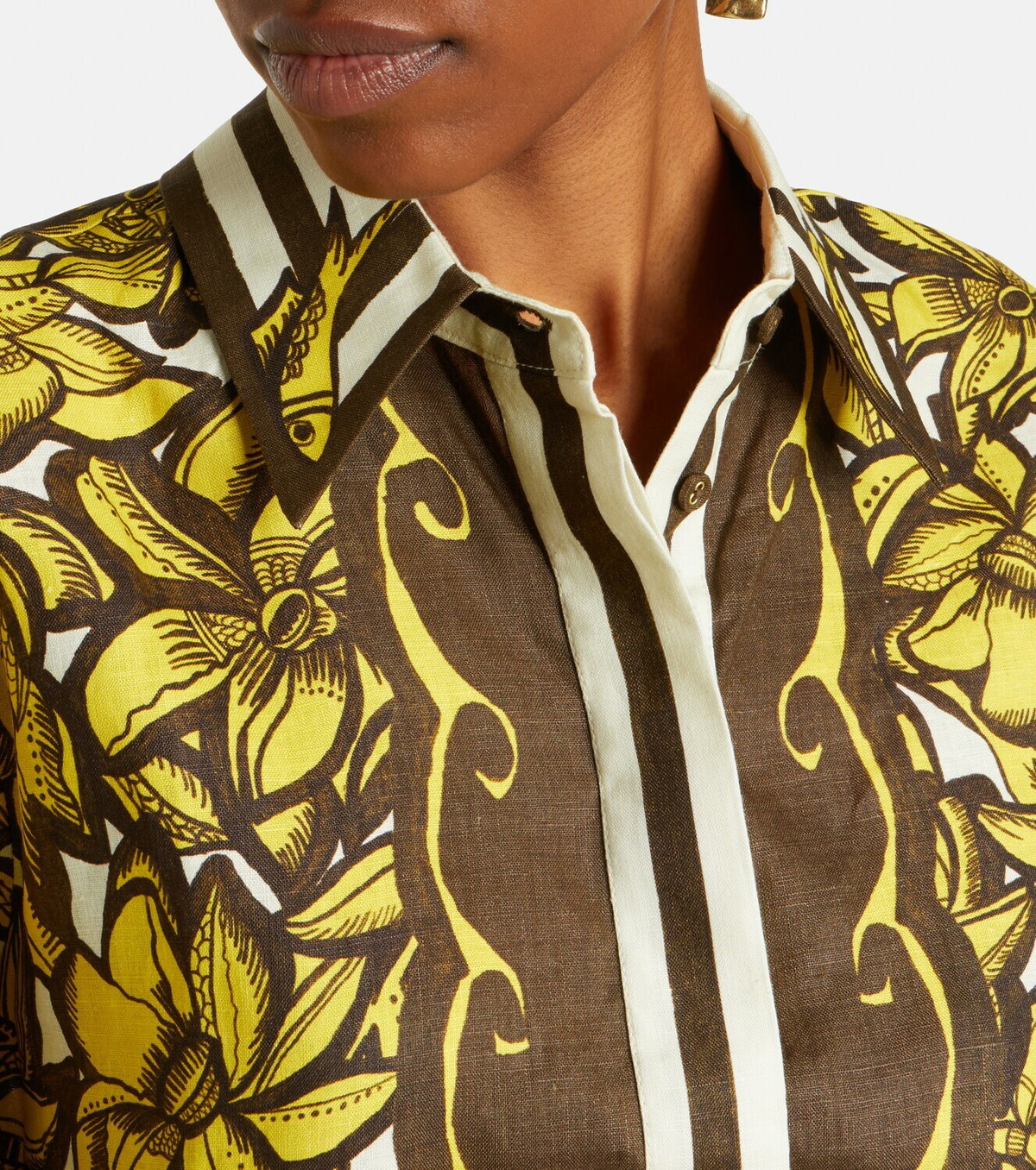Alémais Mona floral hemp shirt