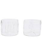 Ferm Living Doodle Glasses Low - Set of 2 in Clear