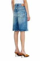 Diesel Relaxed shorts in fluid denim with abrasions - Shorts Womens in Blue