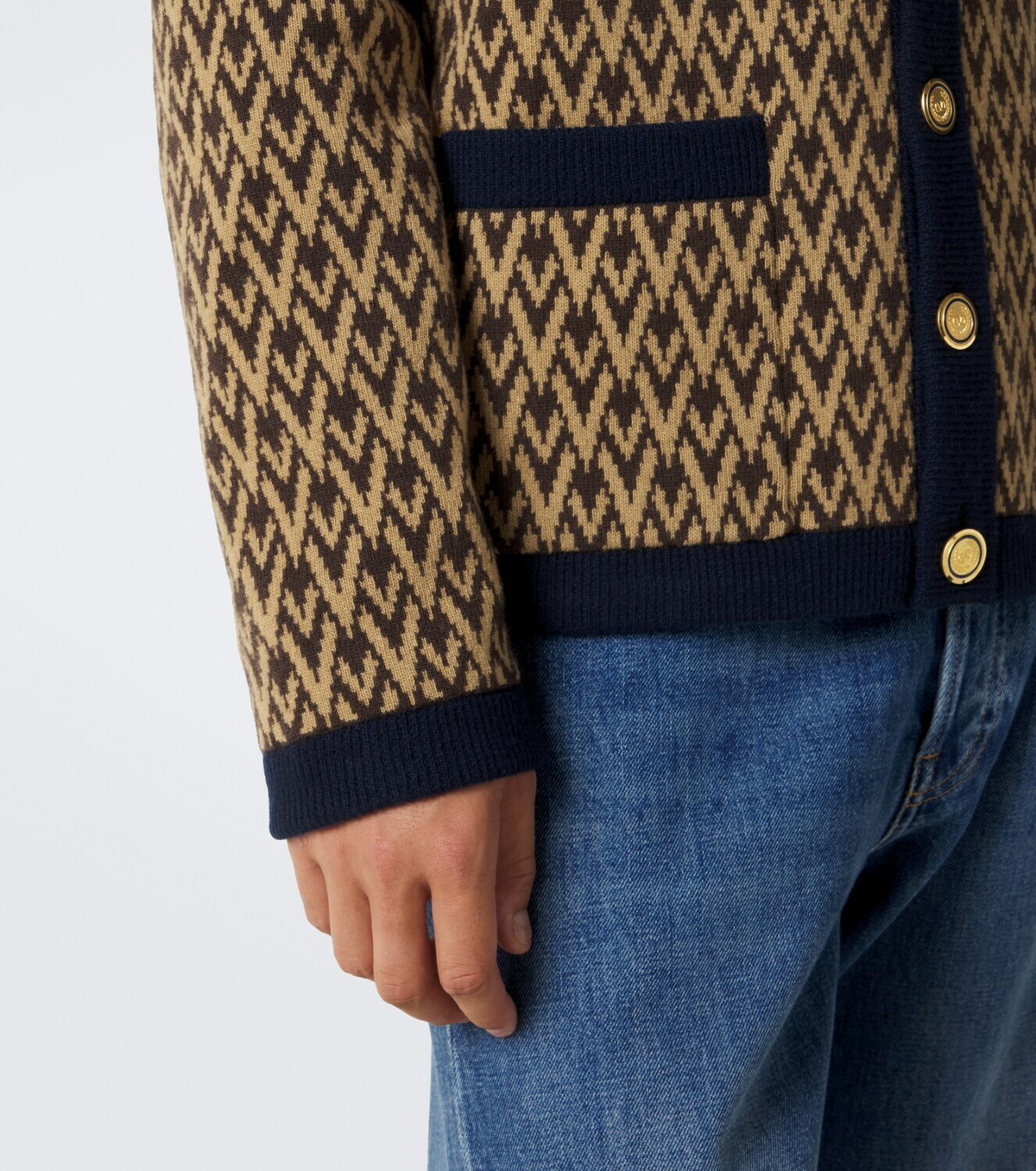 Valentino Toute La V jacquard virgin wool cardigan