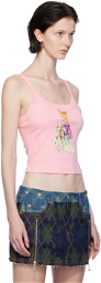 Anna Sui Pink Graphic Tank Top