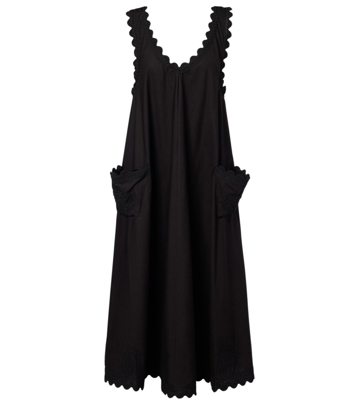 Photo: Juliet Dunn Embroidered scalloped cotton poplin midi dress