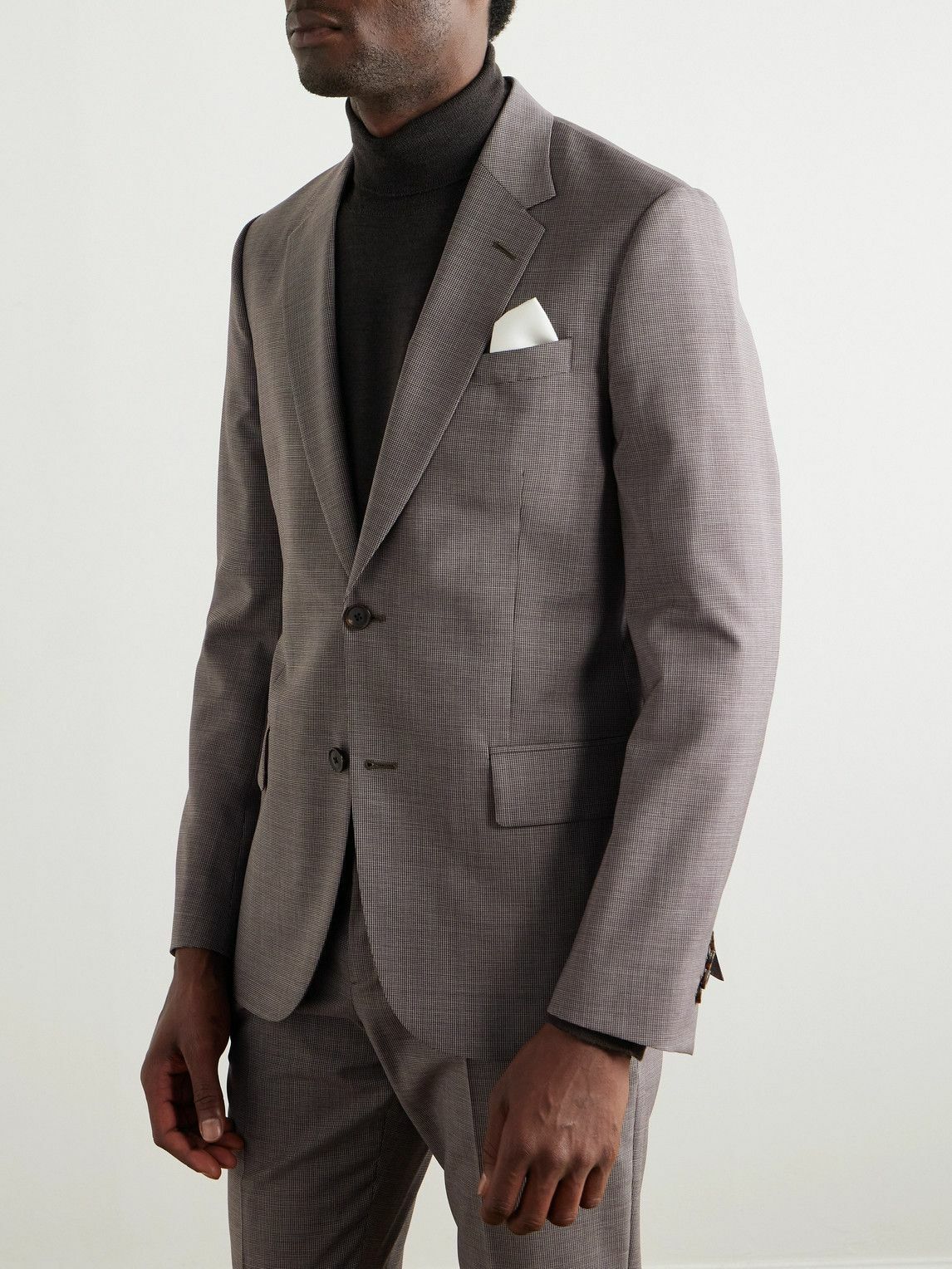 Paul Smith - Houndstooth Wool Blazer - Brown