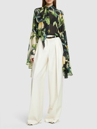 ROBERTO CAVALLI Printed Silk Chiffon Shirt with Scarf