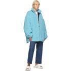 Balenciaga Blue Fleece Oversized Zip-Up Jacket