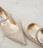 Jimmy Choo Bing glitter ballet flats