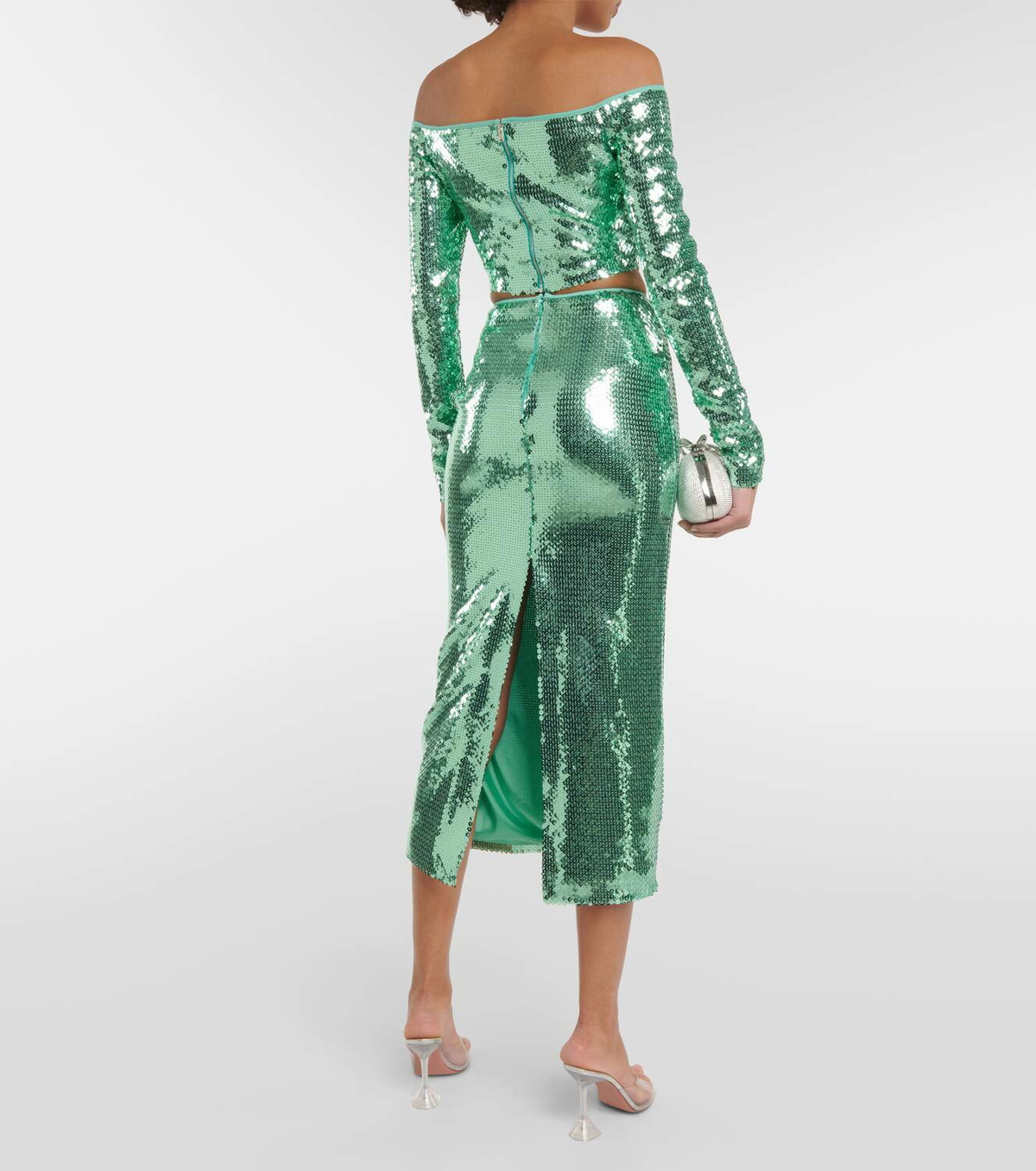 David Koma Sequined midi skirt