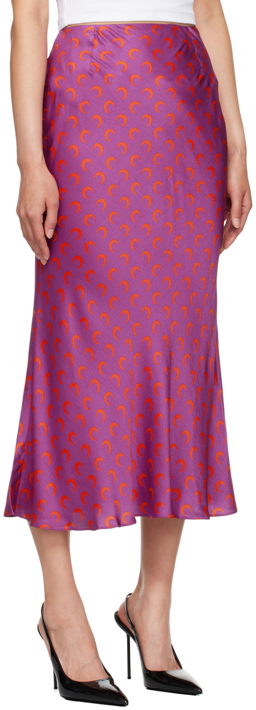 Marine Serre Purple All Over Moon Midi Skirt Marine Serre