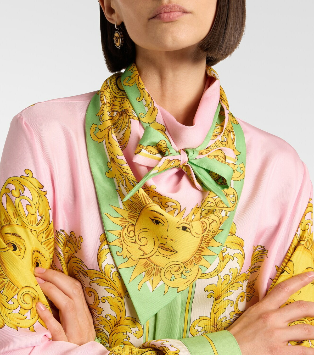 Versace Printed silk twill scarf